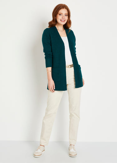 Gilet chiné long bord à bord avec laine Canard