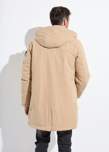 Parka casual fourrée à capuche Beige