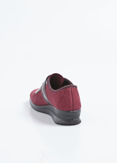 Mocassin élastiqués scratchés confort Bordeaux