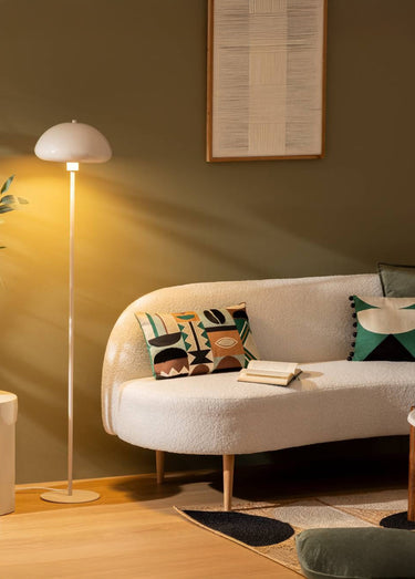 Lampadaire design en acier, Savio Blanc