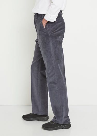 Pantalon droit ceinture élastiquée confort Velours Marine