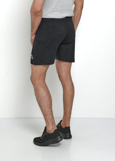 Short coton foncé ceinture élastiquée Noir