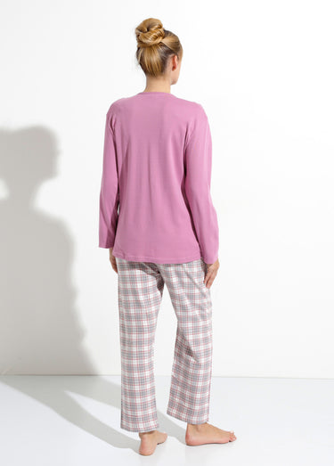 Pyjama pantalon chaud coton flanelle carreaux Violine