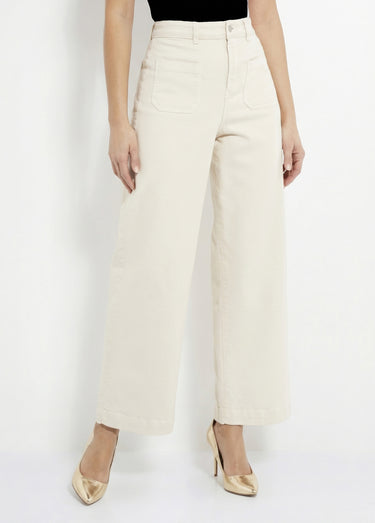 Jean large denim stretch Ecru