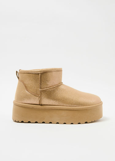 Boots fourrées chaudes façon suédine Champagne
