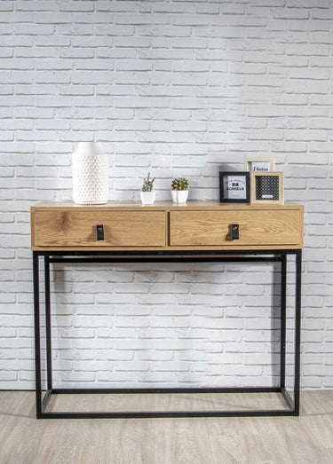 Console en bois clair et métal ABBOTT Naturel / Noir