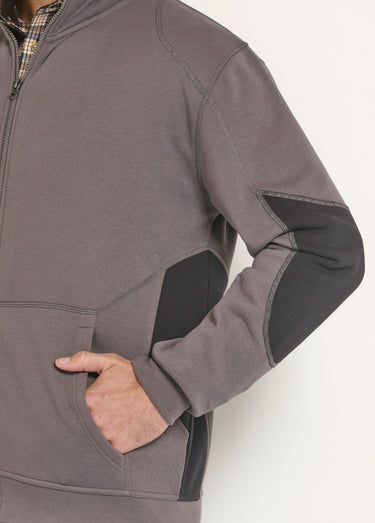 Sweat zippé confort col montant Gris