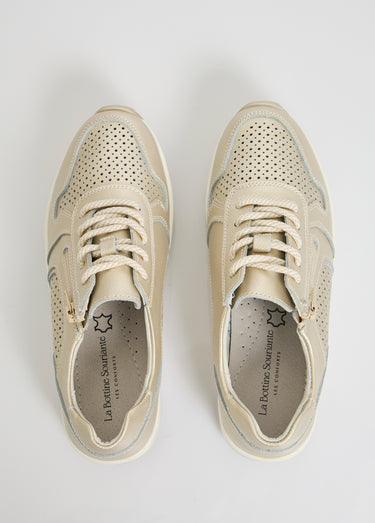 Baskets zippées en cuir compensées Dore