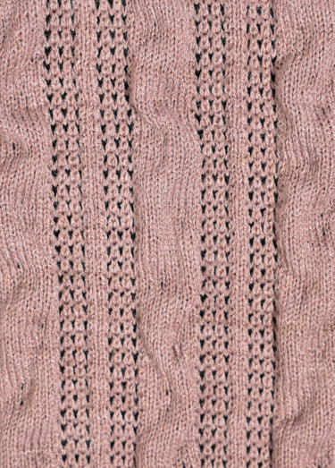 Coupon tissu jersey gaufré, torsades Nude