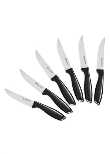 Set 6 couteaux à steak lame acier Lumin Noir