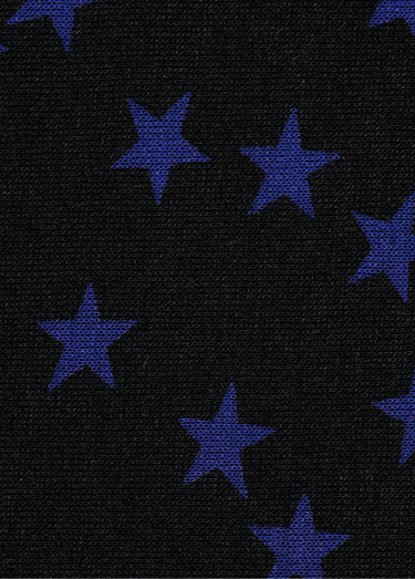 Coupon tissu habillement jersey, étoiles Noir/Violet