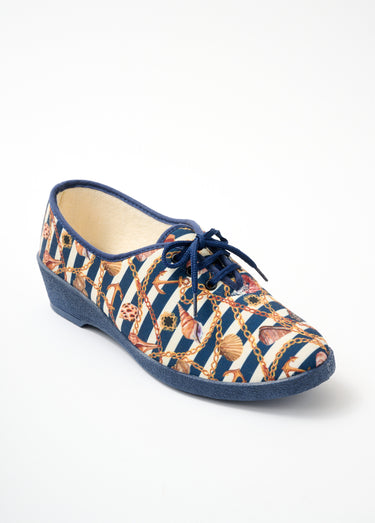 Derbies lacées toile compensées Imprime