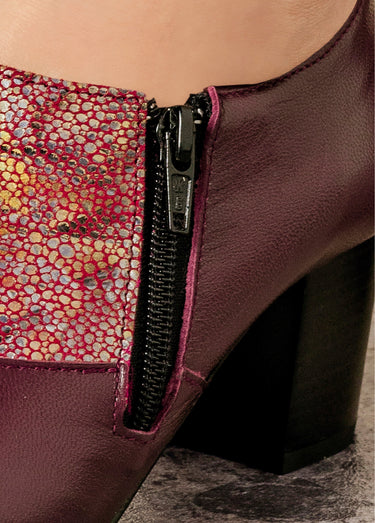 Derbies trotteurs zippés largeur confort Bordeaux
