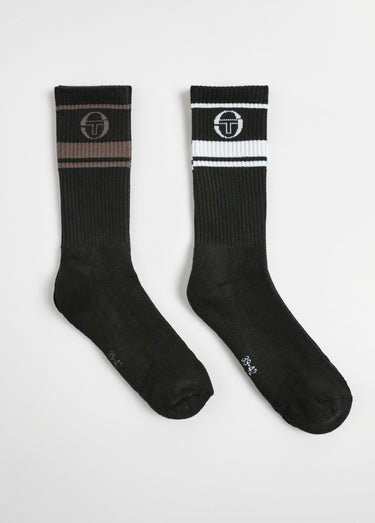 Lot de 2 Chaussettes coton recyclé, foncé Noir