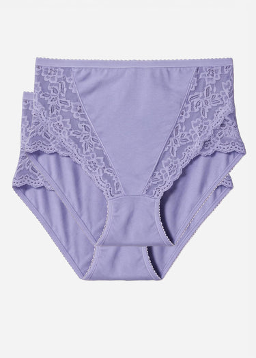 Culottes couvrantes dentelle - lot de 2 Lilas lot de 2