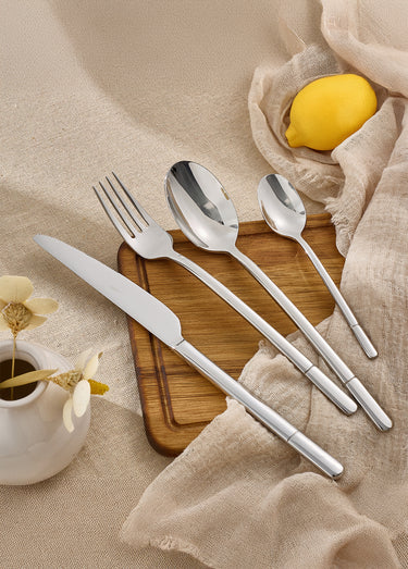 Ménagère 24 pièces inox brillant, Freesia Gris