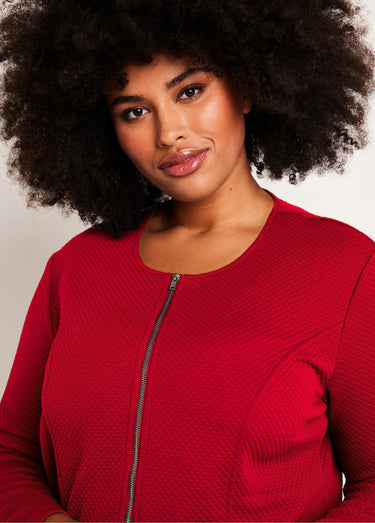 Veste cintrée sans col Rouge