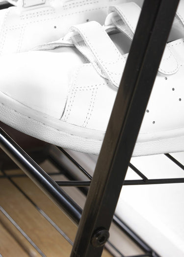 Etagère à chaussures 2 niveaux métal Noir