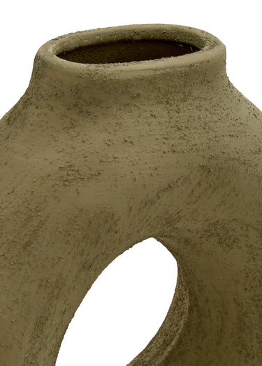 Vase en céramique brute BREA, foncé Vert
