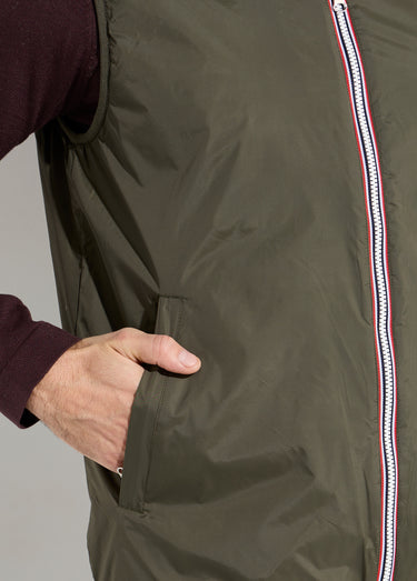 Blouson sans manches déperlant fourré Kaki/Ecru