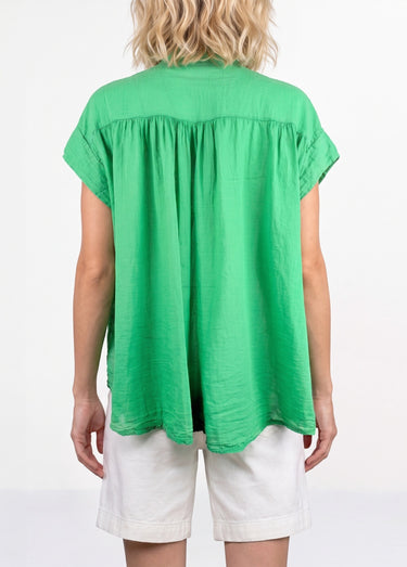 Tunique en coton léger encolure en V Vert