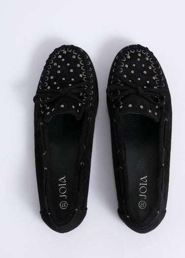 Mocassins avec liens et clous métal Noir