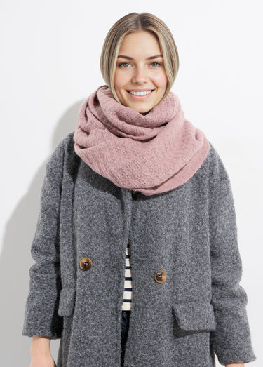 Tour de cou snood en maille mousseuse Rose