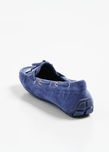 Mocassins chic aspect daim avec noeud Bleu