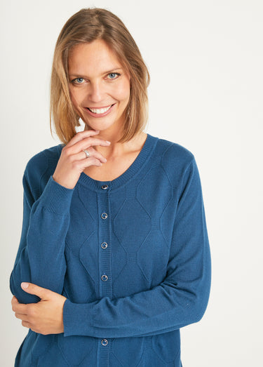 Gilet cardigan uni boutonné modal mélangé Canard