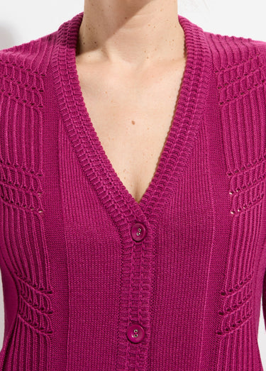 Gilet boutonné manches longues Cassis