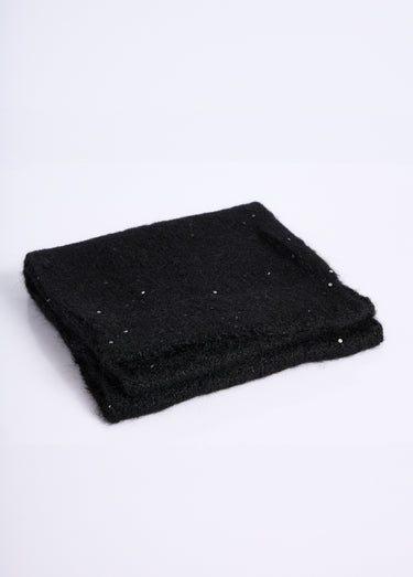Echarpe chaud maille brillante à sequins Noir