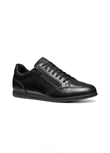 Baskets cuir tendance semelle fine Noir