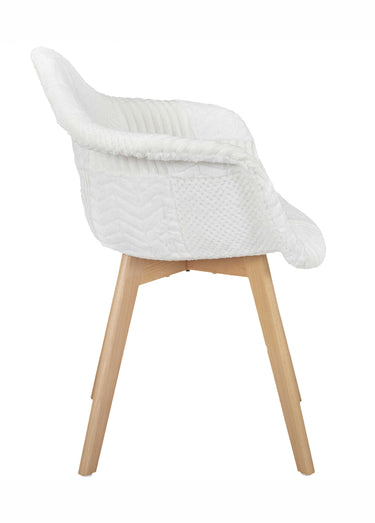 Set 2 Fauteuils scandinaves PATCHWORK Blanc/Marron