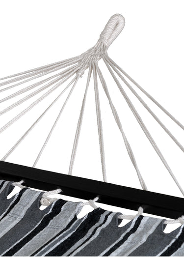 Hamac à suspendre, tissu à rayures Gris/Noir