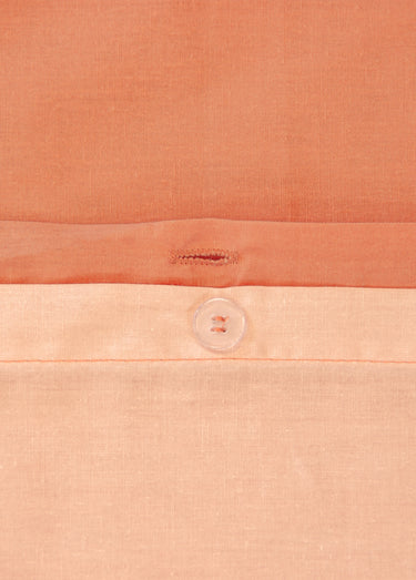 Parure housse de couette bicolore, coton Melon