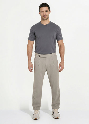 T-shirt pur coton avec col rond, Essentiel Gris Fonce