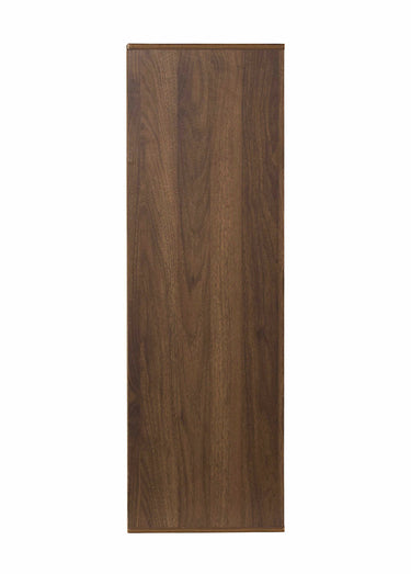 Meuble 3 cases en bois foncé rainuré Marron