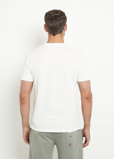 T-shirt col rond épais effet nid d'abeille Blanc