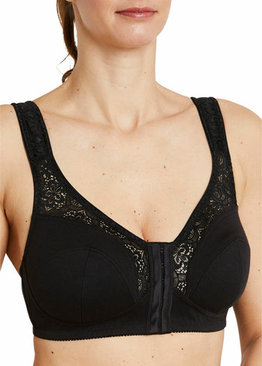 Soutien-gorge sans armatures ouvert devant Noir