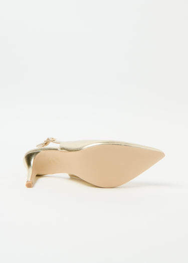 Escarpins chic bride talon Dore