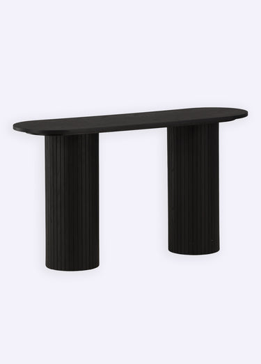 Console en bois, pieds façon colonne Noir