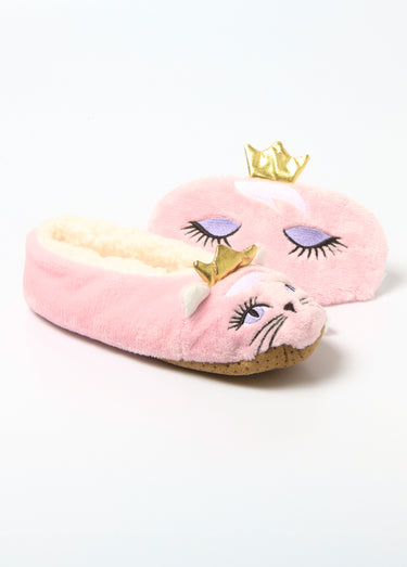 Chaussons + masque sommeil maille peluche Rose