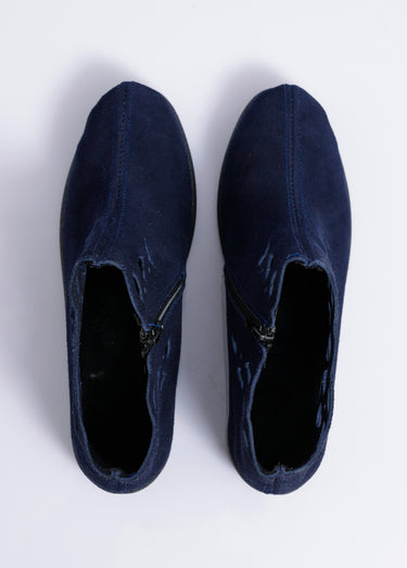Boots zippées cuir fabriquées en France Marine