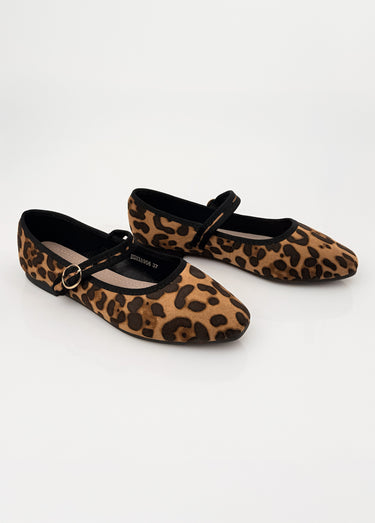 Ballerines style babies avec bout carré Leopard