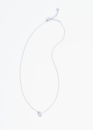 Collier acier inoxydable avec zirconium Argente