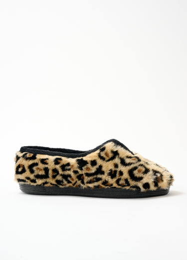 Chaussons à enfiler grande largeur Imprime Leopard
