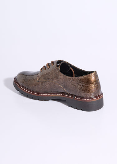 Derbies vernis tendance à lacets Bronze