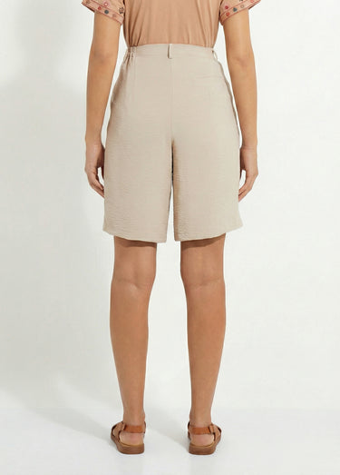 Bermuda droit à pinces Beige Chine