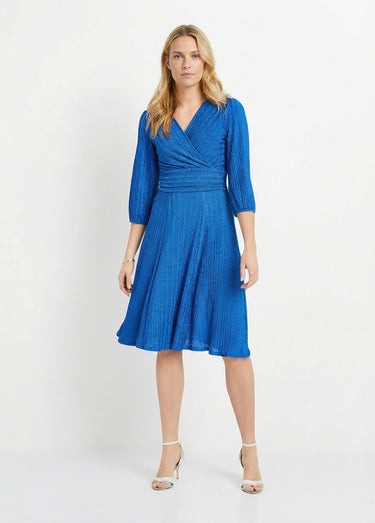 Robe courte pailletée cache-coeur Bleu