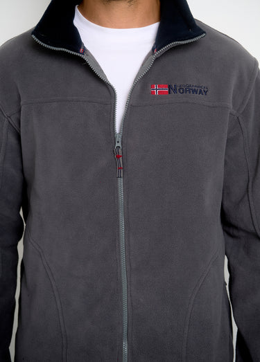 Veste en polaire zippée avec capuche Gris